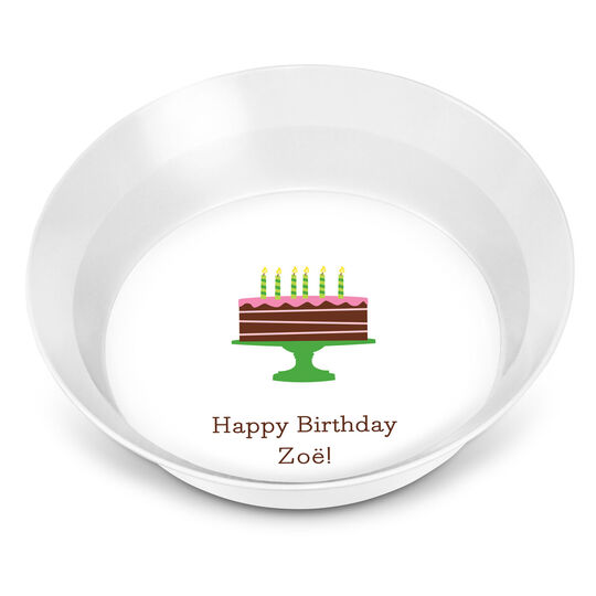 Pink Birthday Cake Children's Melamine Bowl